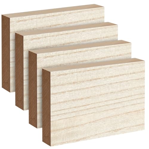 Bright Creations Unfinished Wooden Blocks for Crafts - Blank MDF Board for DIY Plaques & Signs - Smooth Paintable Wood Pieces for Staining & Carving - 4 Pack, 6 x 4 x 1 in by Bright Creations - Image 9