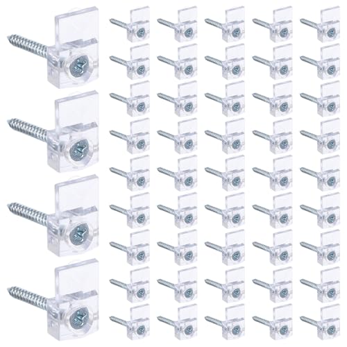 HONMEET 30�Z�b�g �t���[�����X�~���[�z���_�[�N���b�v 4mm�K���X�p�l���p - �����Ŏ��t���ȒP - �o�X���[���N���[�[�b�g�L���r�l�b�g�h�A�p�̃l�W�t�� �Ȏ��t���t�@�X�i�[