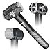 Titan Pro-X 63013 3lb Drilling Hammer, Dual-Face Sledge with Cross-Pattern Face for Concentrated Power & Flat Face for Stake Driving, Overstrike Protection, 12