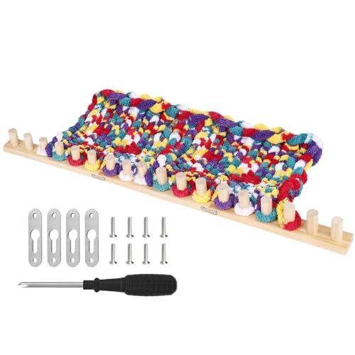 Yonuaret Webrahmen Zum Weben Von Dicken Decken - Webstuhl Aus Holz Mit 89 Zentimeter - Werkzeug Für Heimdekoration Mit Garn | Für Kinder Erwachsene Anfänger Bett Couch Wohnzimmer Heimdekoration Herbst