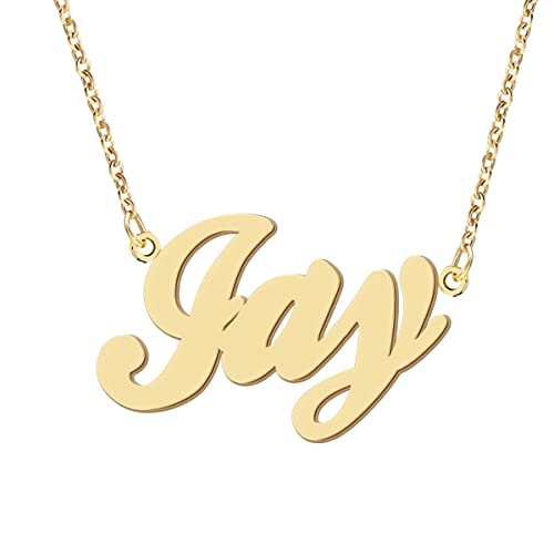 GR859C Jay Name Necklace Personalized Engraved Name Pendant for Womens Friends