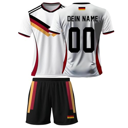 Personalisiert Trikot Kinder Erwachsene, 2026 Fussball Training Shorts Atmungsaktiver Trainingsanzug Set, Eigenem Namen/Nummer