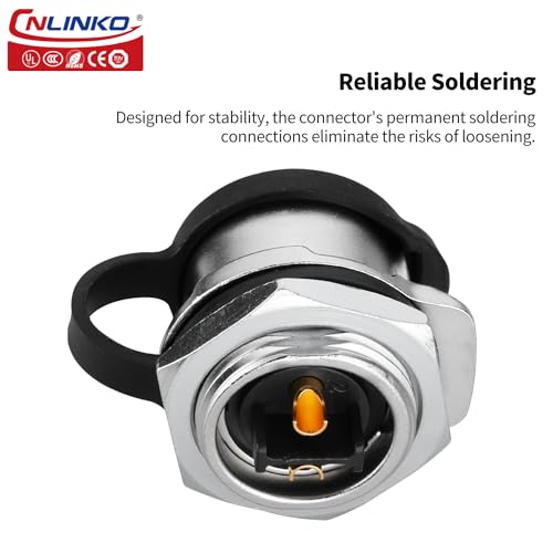 CNLINKO LP-20 Industrial Waterproof Connector IP68 Circular Connector Quick Plugging Aviation Connector Anti-Interference Shell Fast Release Connector M20 2-12 Pin Threaded Socket (2 Pin) - Image 2