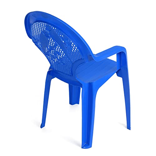 Image of Nilkamal Plastic Toy CHR5015 Chair Modern & Comfortable with Arm & Backrest for Study Chair|Dining Room|Bedroom|Kids Room|Living Room|Indoor-Outdoor|100% Polypropylene Stackable Chairs (Blue)