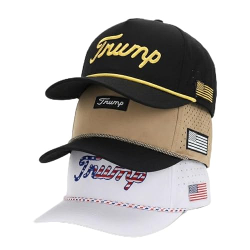 Image of Curves & Clubs Trump Golf Hats - One Size Adjustable Men's Hat - Breathable & Durable Trump Rope Hat - Perfect Golf Gift
