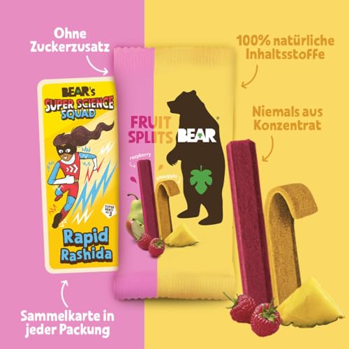 BEAR Fruit Splits Mixbox | 100% natürliche Zutaten | ohne Zuckerzusatz | Snacks für Kinder & Erwachsene | 20 Beutel x 20g | 400g