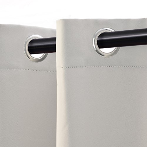 Superior Blackout Curtains, Room Darkening Window Accents, Sunblocking, Thermal, Classic Modern Solid With Rod Pockets Or Grommets, Curtain Set Of 2 Panels, 42" W X84 L, Chrome #TOP1