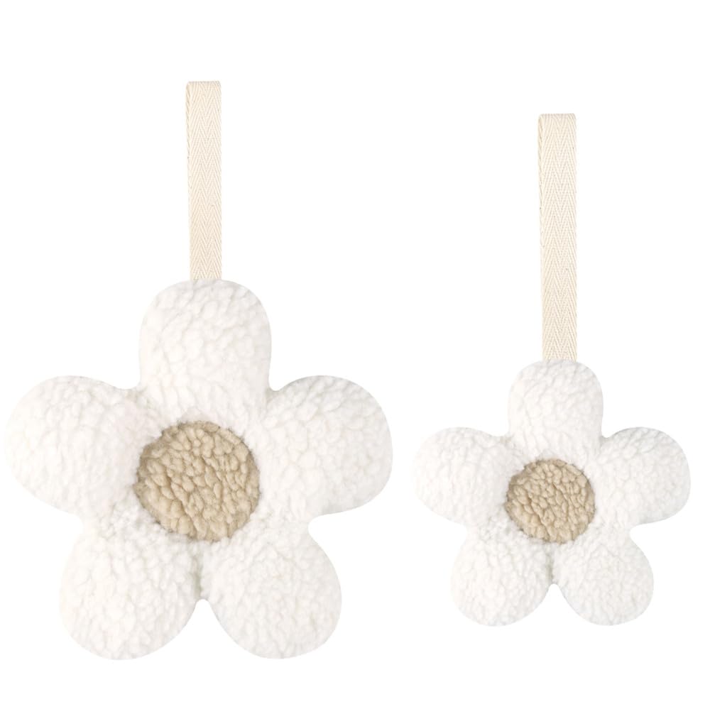 Baby Daisy Pacifier Holder,Light and Soft Dummy Holder Handmade 2 Pack, Decor for Nursing Kids Room