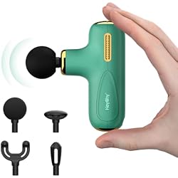 HEYCHY Super Mini Massage Gun Deep Tissue Portable Muscle Massager, C1 MINI | 4 Heads 5 Speed Men Women Athletes, Back Neck Legs Relief, Quiet for Home Gym Office Travel, FSA Eligible HSA, Green