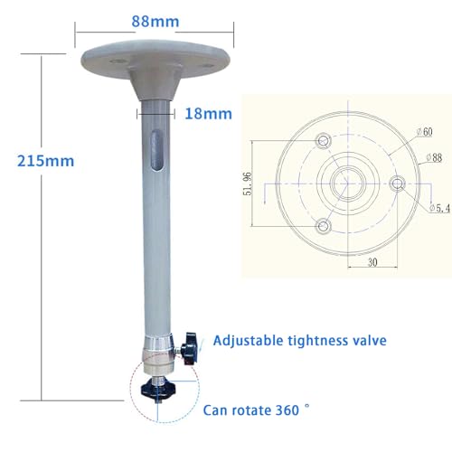 TMRBBesty Uchwyt sufitowy do projektora, aluminiowy wspornik projektora obracany o 360°, uniwersalny uchwyt do projektora, do małych projektorów, waga 5 kg