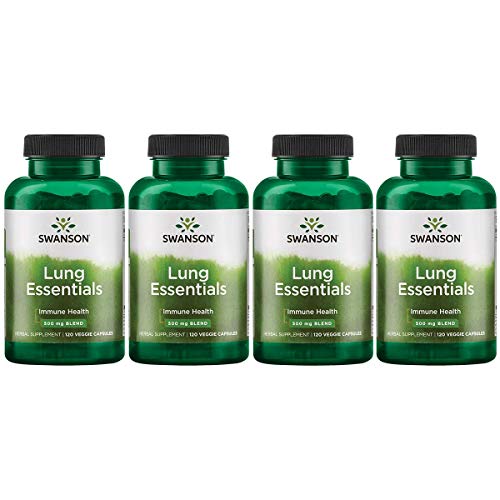 SwansonLung Essentials 500 mg 120 Veg Caps (4 Pack)