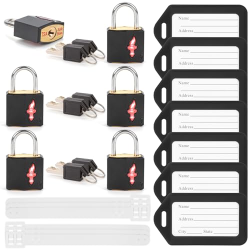 DWOYOW TSA Approved Luggage Lock and 6 Luggage Tags, TSA