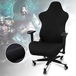 Ergonomic Office Computer Game Chair Slipcovers Stretchy Polyester Chair seat Cover for Reclining Racing Gaming Chair Protector Dark Grey(No Chair)