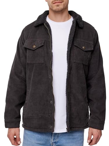 Indicode Herren Tonni Cordjacke mit Teddy-Futter | Winterjacke Herrenjacke Männer Raven, S