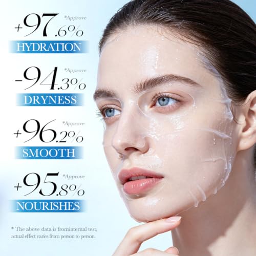 SURORAIN Collagen Face Mask 5 Packs, Collagen Sheet Mask with Hyaluronic Acid, Deeply Moisturizes & Nourishes Skin, Boosts Skin Firmness & Elasticity, Firming Anti-Aging Care for All Skin Types - Image 3