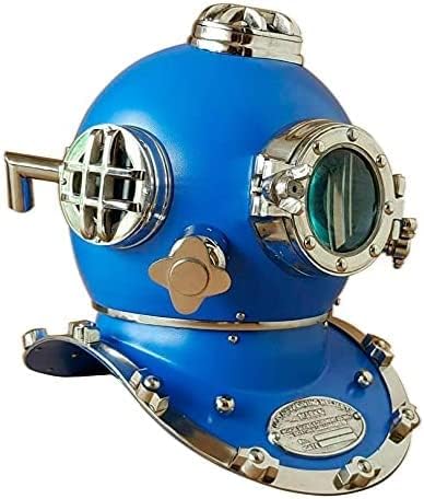 Blue Diving Helmet Navy Mark V Deep Sea Divers Antique Diving Helmet Scuba Sea Divers Helmet Great Decoration Item for Home Decor