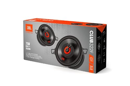 JBL Club 322F 2-Wege Auto Lautsprecher Set von JBL - 75 Watt Pro Sound KFZ Autolautsprecher Boxen 87mm