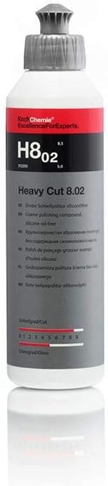 Koch-Chemie H8.02 Heavy Cut Compound |250ml|Cut-8.5 Gloss-5|For Vehicle Detailing|Silicone and Oil-Free|For Pad Use|For Exterior Use|For Professional Use|Since 1968