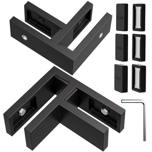 Cvter Glass Railing Clamp, 90°, 2 Pack, 304 Stainless Steel Glass Railing System for 3/8"-1/2"(8mm-13mm) Thinkness Heavy Duty Balusters Clamps/Deck/Stairs/Pool/Balcony/Patio