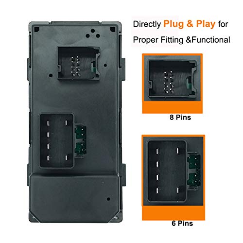 BOPART Driver Side Master Power Window Switch 20945129 25789692 for 2007-2013 Chevy Silverado GMC Sierra 1500 & 2500/3500 HD, 2009-2014 Chevrolet Traverse & 2008-2011 HHR | 2009-2013 Buick Enclave