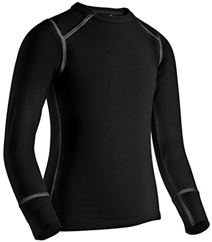 ColdPruf Youth Quest Performance Base Layer Long Sleeve Crew Neck Top, Black, Medium 62AMDBK