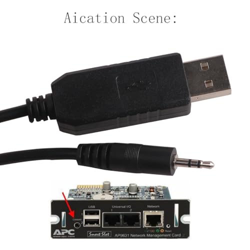 USB to AJ 2.5MM Plug Cable 940-0299A USB Console Cable for APC UPS, APC Management Card AP9630 AP9631 and AP9635 - Thumbnail 4