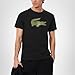 Lacoste Men's Ultra Dry XXL Logo T-Shirt, Black/Khaki, X-Large