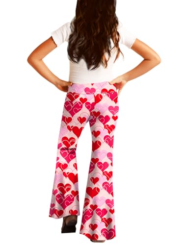 Image of Deerose Girls Halloween Hippie Bell Bottom Pants High Waist Flare Pants 5-14 Years