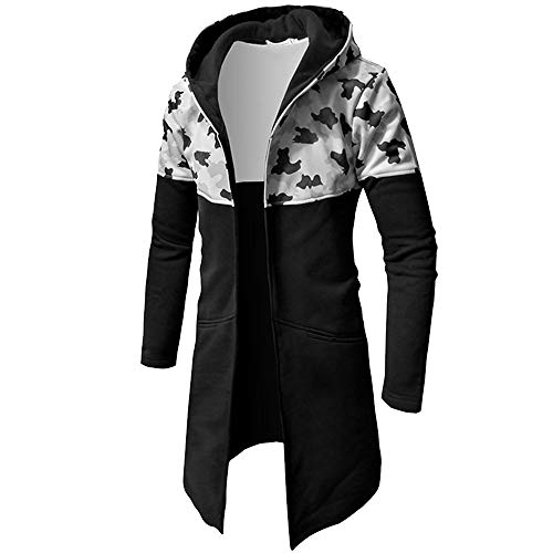 Modoqo men's long cardigan jacket casual camo zipper hoodies coat…