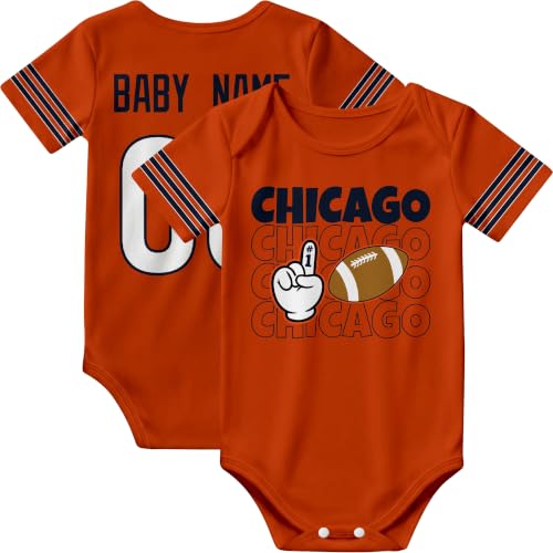 Image of KREDE Baby Clothes Custom Name Bodysuit for Baby Boy Gifts | Short Sleeves Bodysuit with Custom Number Name