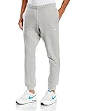 Nike Mens Fleece Tapered Pants Club Swoosh Sweatpants, Grey/White, Small