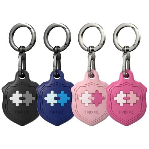 4-Pack AirTag Holder Keychain Set, Waterproof Airtag Cases for Apple AirTag