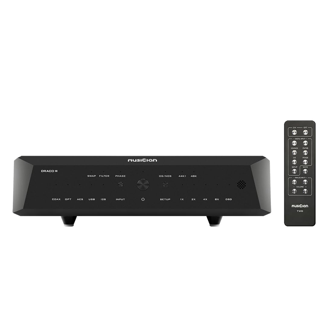 Musician Draco III R2R DAC HiFi Audio Decoder, All-Aluminum Chassis, USB/I2S/AES/Coaxial/Optical to Balanced XLR/RCA Digital-to-Analog Converter, USB/IIS Support DSD1024 PCM32Bit 1536kHz, Silver