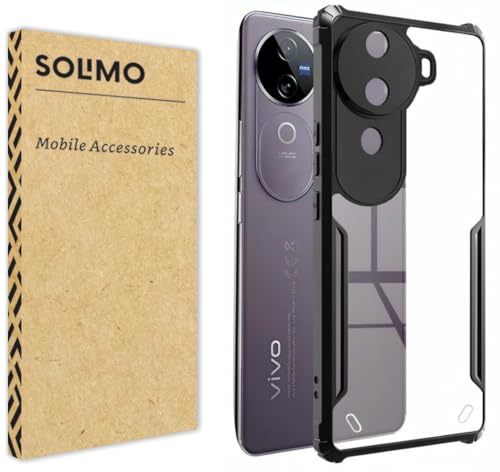 Amazon Brand - Solimo Back Cover Case for Vivo V40e / iQOO Z9s 5G | 360 Degree Protection |Transparent Back Cover for Vivo V40e / iQOO Z9s (PC & TPU, Black Bumper) - Image 2