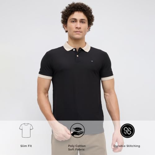 Image of Nostrum Mary Half Sleeve Polo T-Shirt with Two-Tone Collar, Stylish T Shirt for Men, Polo Tshirts for Men, Cotton T Shirt for Man, Casual Tshirt for Mens Boys