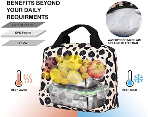 ITAVL Insulated Lunch Bag for Adults/Women/Girls, Portable Soft Cooler Bag,Reusable Lunch Tote Bag for Work/School/Picnic, 8 Cans (Leopard Print)
