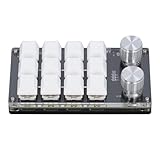 ミニキーパッド、USBプログラマブルメカニカルキーボード、ノブ付き、防塵レッドスイッチデュアルノブゲーミングキーボード、、Linux、OS X用