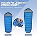 REDCAMP Kinderschlafsack für Jungen und Mädchen, Mumienschlafsack Bequem Leicht-Warm mit Ajustable in Länge und 3-Jahreszeiten für Camping&Outdoor, Blau-175 x65 cm