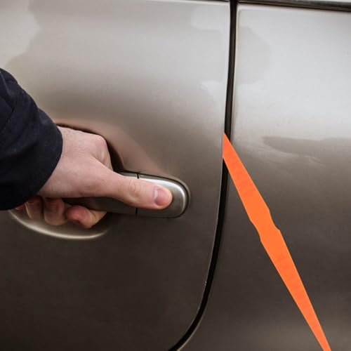 SOLUSTRE Kegellehre Karosserie Werkzeug, Spaltmaß Messwerkzeug FüR AutotüRen, Karosserien, Blechspalt-Ausrichtungslehre, Kunststoff, Orange, 25 cm