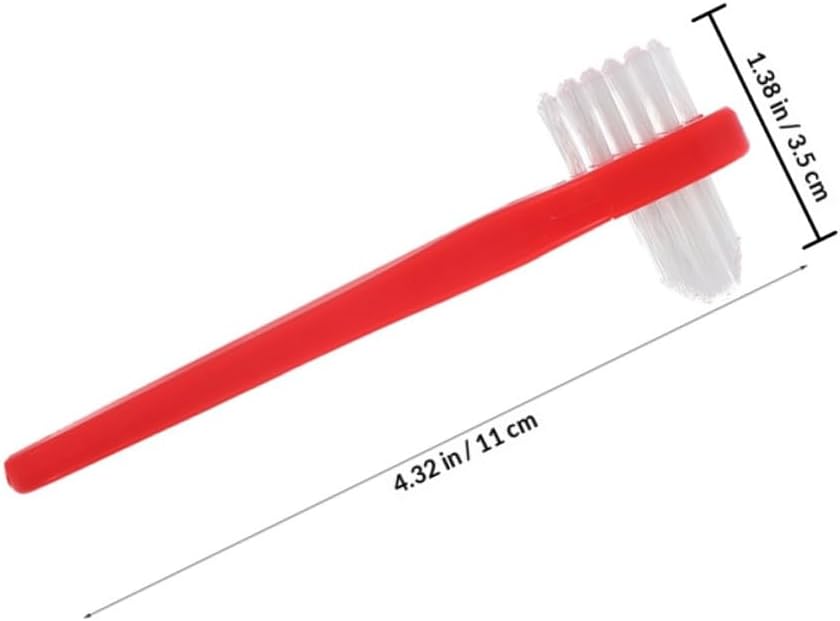 8pcs Dual Head Denture Cleaning Brush Set Soft Bristles False Teeth Toothbrush for Travel and Retainer Care