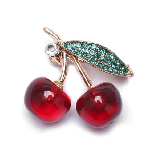 Image of Cherry Lapel Brooch Pin for Women Men Enamel Cherry Lip Brooches Pin Red Sexy Kiss Lip Mouth Lapel Pins Cherrys Jewelry Gift Cloak Scarf