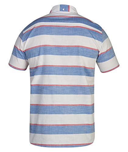 Hurley Mens Tailored Fit Collared Button-Down Shirt Blue L #TOP1