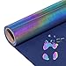 Produktbild Reflektierend Regenbogen Plotterfolie Textil30.5cm x 183cm Holografische Vinylfolie Plotter Flexfolie für Cricut Textilien Transferfolie zum Aufbügeln für DIY T-Shirt, Stoffe