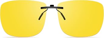 Goiteia Polarised Night Driving Glasses Clip on Anti Glare for Men Women,Effectively Minimize Glare from Oncoming Headlights,High Definition Vision57 * 36mm