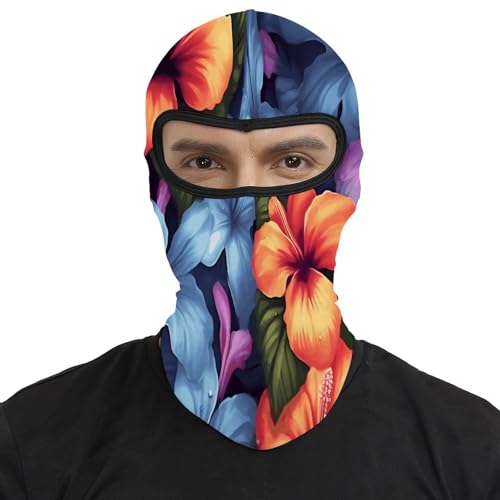 Pasamontaña para hombre y mujer con estampado floral tropical, máscara facial para motocicleta, gorro calentador de cuello y cabeza completa miniatura 2
