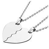 Personalized Master Gravur Partnerketten Herz Anhänger Herren Damen Edelstahl Paar Kette Geschenk Souvenir mit 61cm Ketten