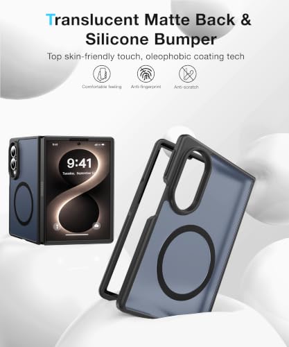 Image of NO.1 Magnetic for Samsung Galaxy Z Fold 8 Case with MagSafe | [Military Grade Drop Tested][Translucent Matte][Anti-Fingerprint] Soft Silicone Bumper for Samsung Fold 8 Case Slim,Black