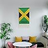 Jamaican Flag Jamaica Tapestry Cotton And Linen Wall Art Prints with Tassels Wooden Hanging Poster Frame Picture #5