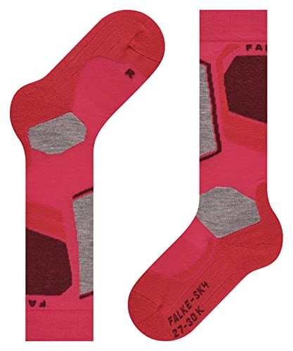 FALKE Unisex Kinder Skisocken SK4 Advanced K Kh Wolle Funktionsmaterial warm dünn 1 Paar, Rot Rose 8680, 27-30 – Ansicht 6