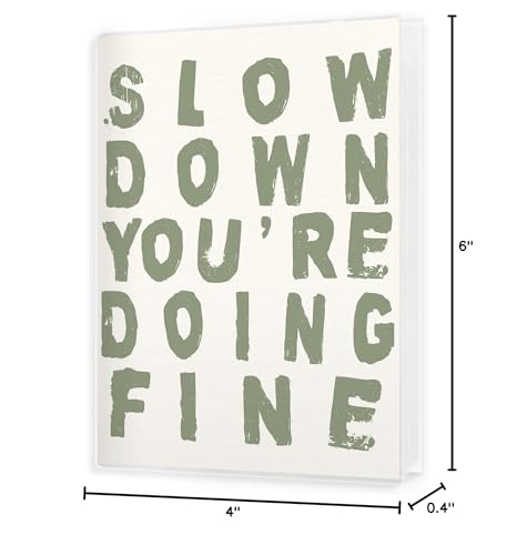 Image of Retro Sage Green Inspirational Photo Album 4x6, Slow Down You're Doing Fine 18 Pockets all Picture Memory Book Photo Album Keepsake for Graduation Wedding Anniversary Travel Vacation